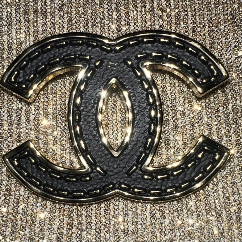 Elegant Stamped Black and Gold Designer Broach